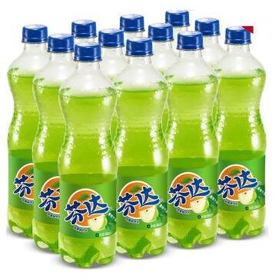 芬达 苹果味 汽水 600ml毫升*12瓶 整箱