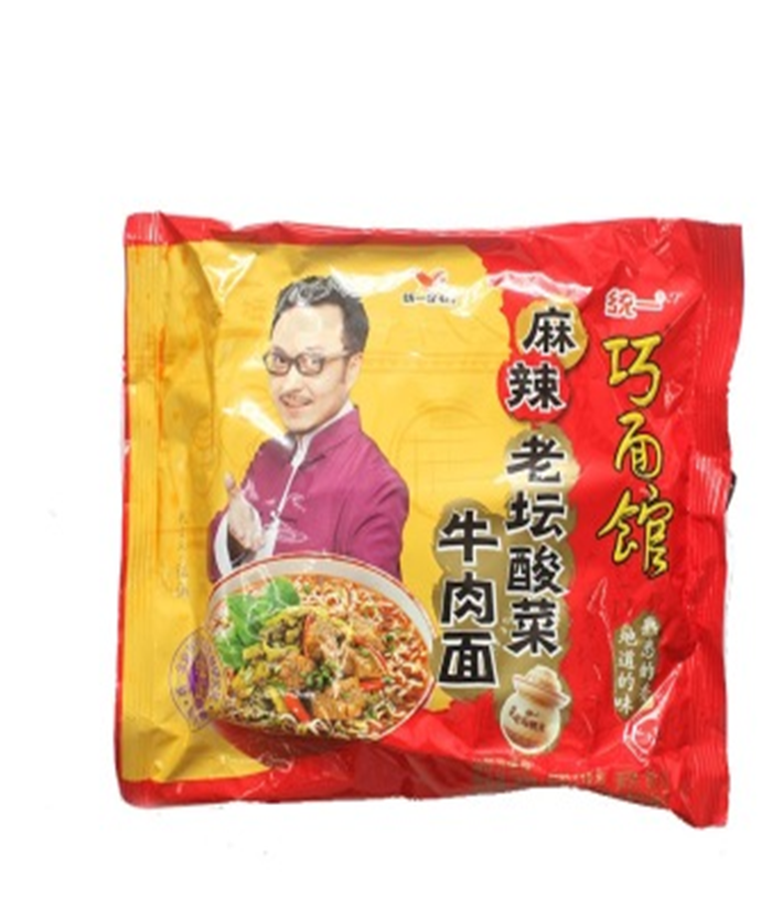 统一 巧面馆 方便面 麻辣老坛酸菜 牛肉面 118g袋面*5