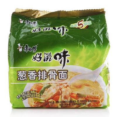 康师傅(masterkong) 好滋味 五连包 葱香排骨面 83g*5 袋装
