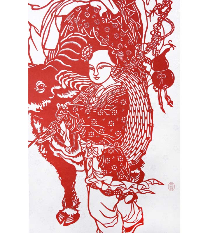 河南三门峡义马 任育新 手工剪纸画卷--紫气东来 任育新手工剪纸画卷