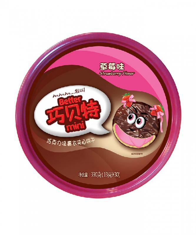 巧贝特 夹心 饼干 草莓味 390g
