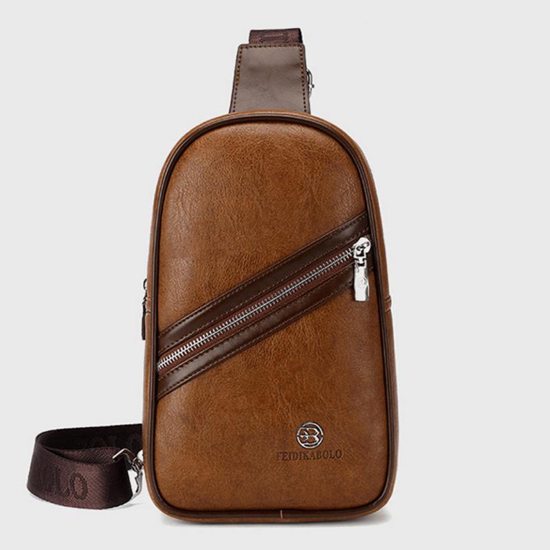 牛皮男士胸包 真皮男包运动休闲情侣潮腰包