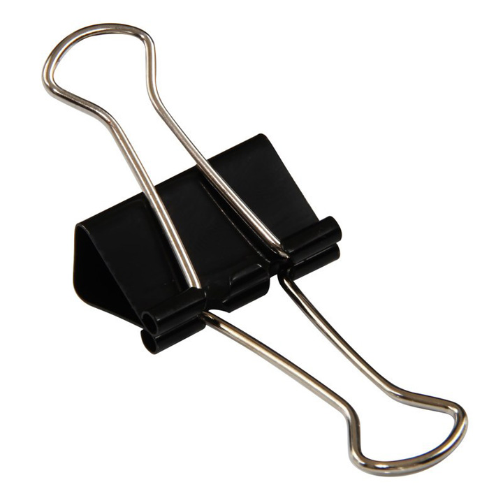 得力长尾票夹8561 黑色燕尾夹/鱼尾夹/资料试卷夹/夹子 12只/50mm